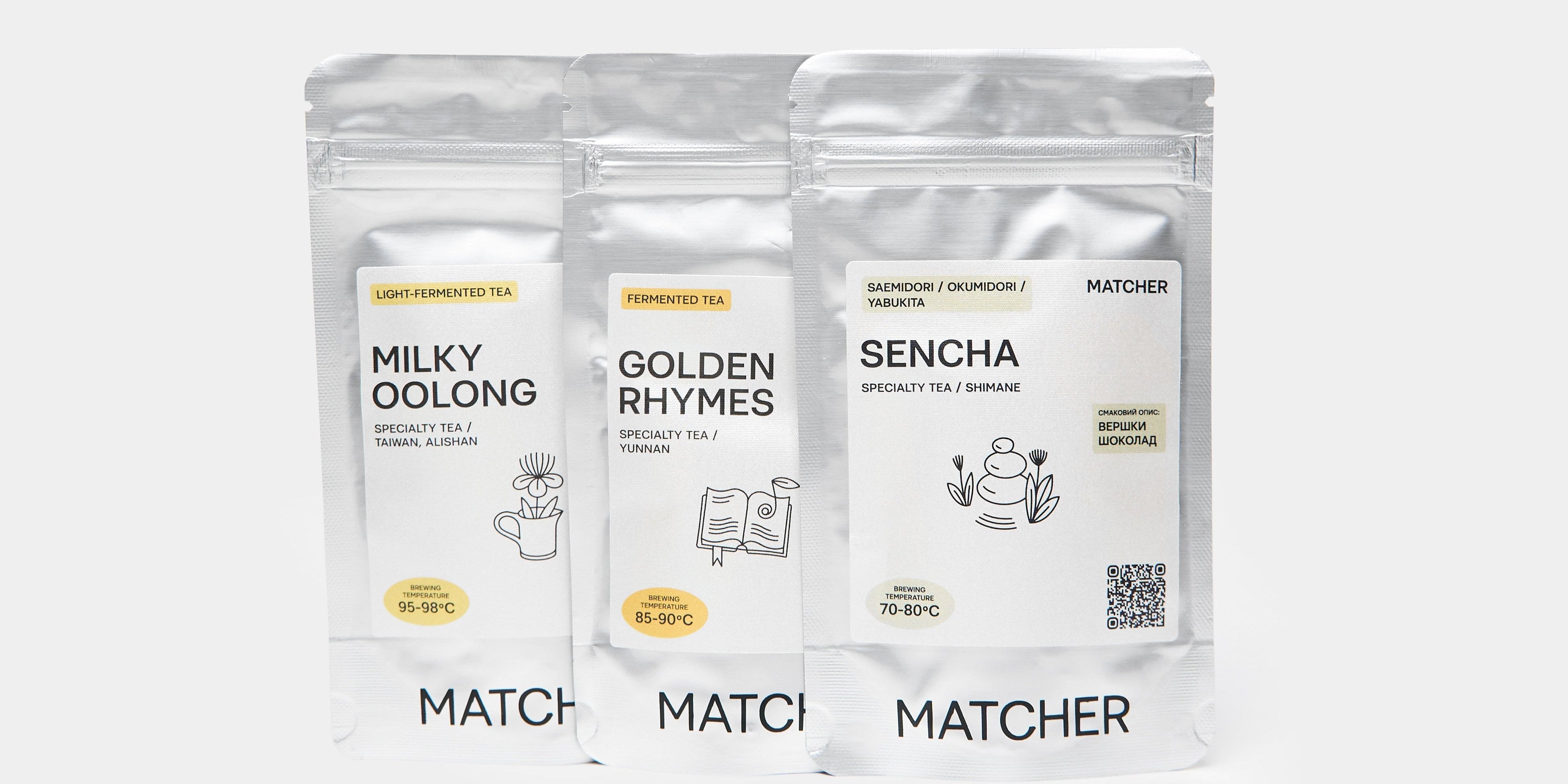 Чайні набори 3шт по 30г японського, китайського, тайванського та українскього чаю від Matcher.store
