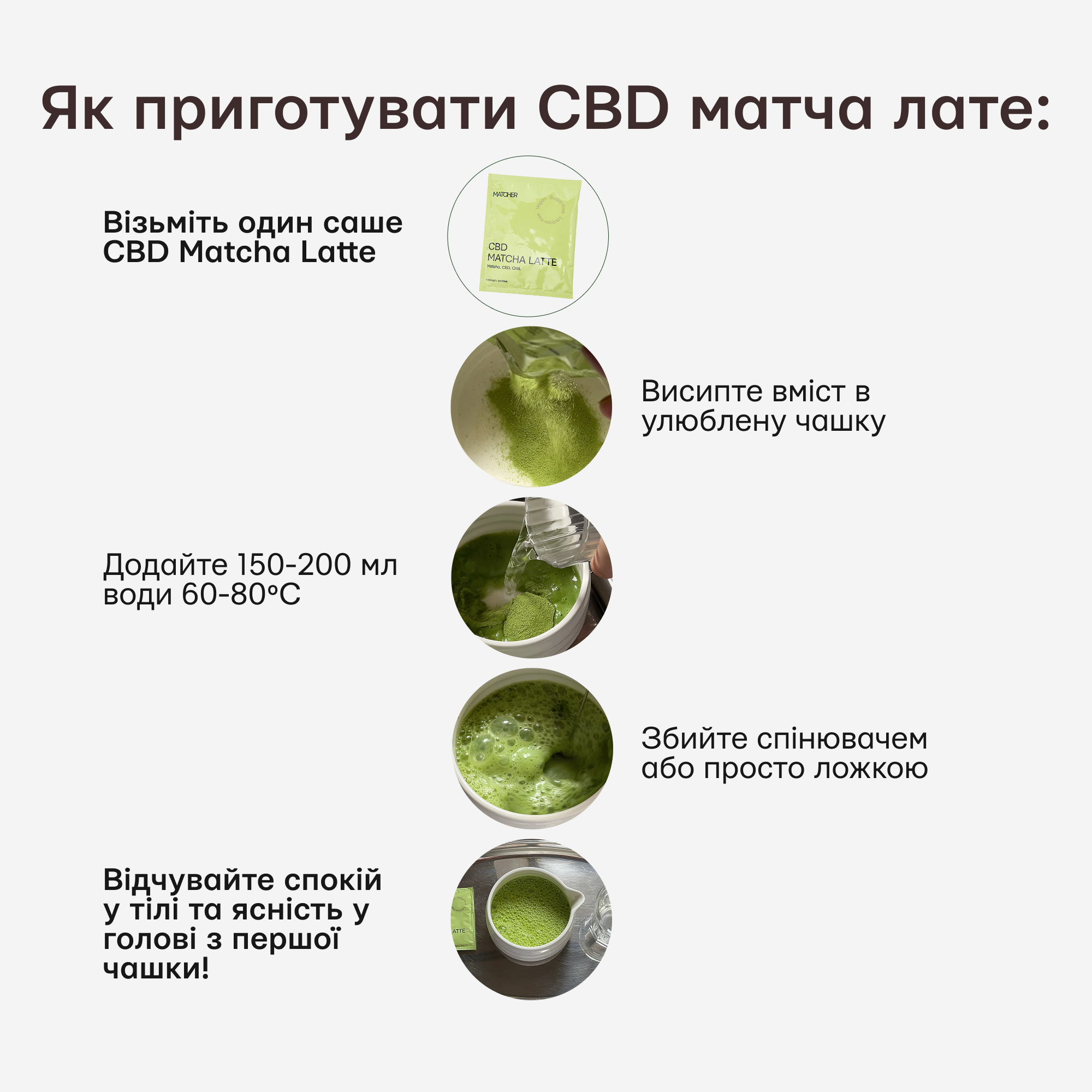 Як приготувати матча лате з CBD від MATCHER