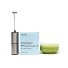 Набір з 10 саше з кокосової матча лате та спінювача Matcher.store  купити / Milk froather plus 10 coconut  matcha latte sachets buy 